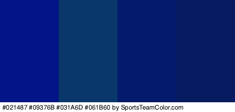 #021487 #09376B #031A6D #061B60 Colors