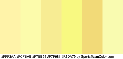 #FFF3AA #FCFBAB #F7EB94 #F7F981 #F2DA79 #F9FCB0 Colors