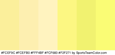 #FCEF9C #FCEFB0 #FFF4BF #FCF683 #F2F271 #FAFC76 Colors