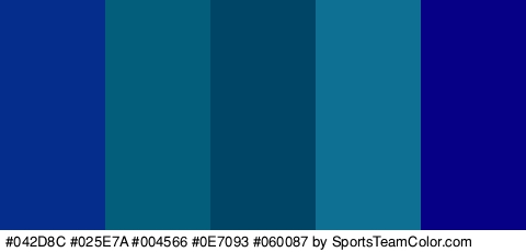 #042D8C #025E7A #004566 #0E7093 #060087 Colors