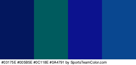 #03175E #005B5E #0C118E #0A4791 Colors