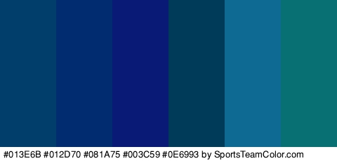 #013E6B #012D70 #081A75 #003C59 #0E6993 #086F72 Colors