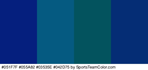 #051F7F #055A82 #03535E #042D75 Colors