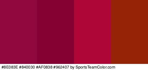 #8E083E #840030 #AF0838 #962407 Colors