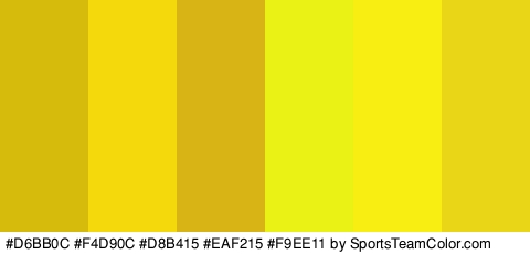 #D6BB0C #F4D90C #D8B415 #EAF215 #F9EE11 #E8D617 Colors