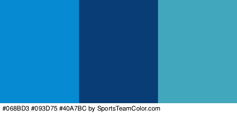 #068BD3 #093D75 #40A7BC Colors