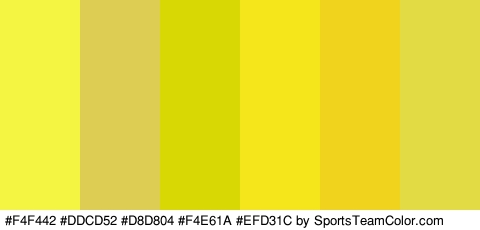 #F4F442 #DDCD52 #D8D804 #F4E61A #EFD31C #E2DB44 Colors