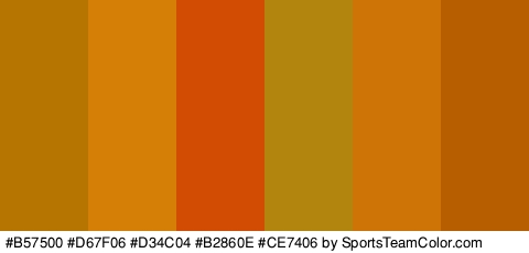 #B57500 #D67F06 #D34C04 #B2860E #CE7406 #B75E00 Colors