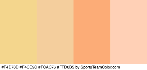 #F4D78D #F4CE9C #FCAC76 #FFD0B5 Colors