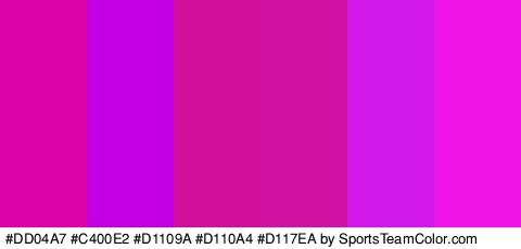 #DD04A7 #C400E2 #D1109A #D110A4 #D117EA #EF15E8 Colors