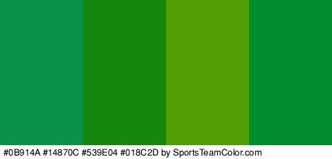 #0B914A #14870C #539E04 #018C2D Colors