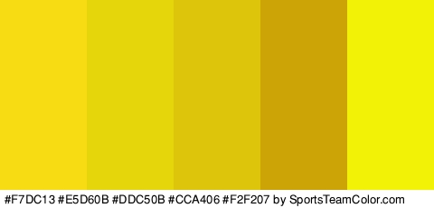 #F7DC13 #E5D60B #DDC50B #CCA406 #F2F207 Colors