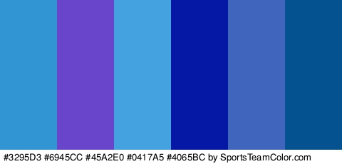 #3295D3 #6945CC #45A2E0 #0417A5 #4065BC #055291 Colors