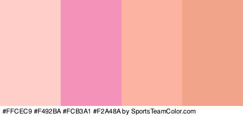 #FFCEC9 #F492BA #FCB3A1 #F2A48A Colors