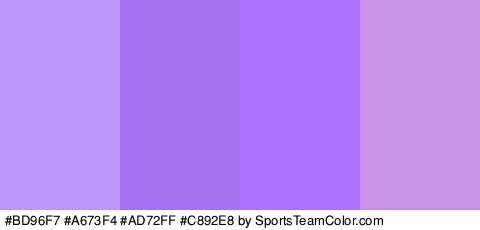 #BD96F7 #A673F4 #AD72FF #C892E8 Colors