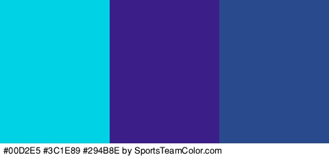 #00D2E5 #3C1E89 #294B8E Colors