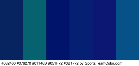 #082460 #076270 #01146B #051F72 #0B1772 #065187 Colors