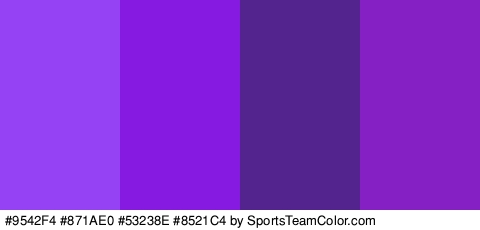 #9542F4 #871AE0 #53238E #8521C4 Colors