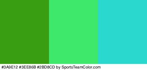 #3A9E12 #3EE86B #2BD8CD Colors