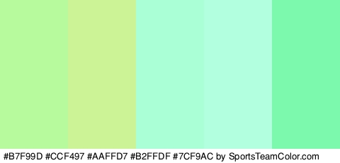 #B7F99D #CCF497 #AAFFD7 #B2FFDF #7CF9AC Colors