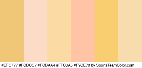 #EFC777 #FCDCC7 #FCDAA4 #FFC3A5 #F9CE70 #F7DCAD Colors