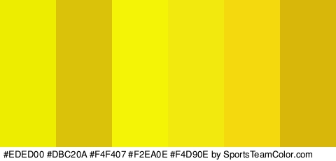 #EDED00 #DBC20A #F4F407 #F2EA0E #F4D90E #D8B60A Colors