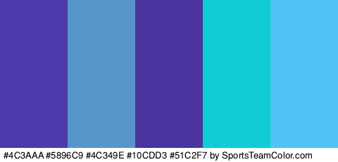 #4C3AAA #5896C9 #4C349E #10CDD3 #51C2F7 Colors