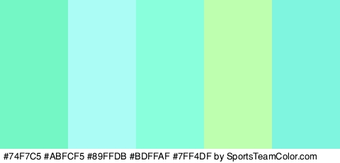 #74F7C5 #ABFCF5 #89FFDB #BDFFAF #7FF4DF Colors