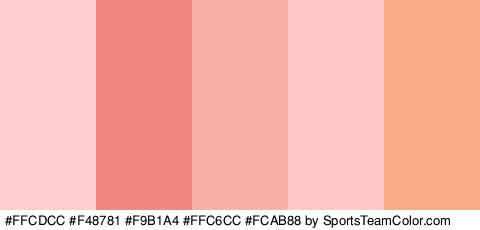 #FFCDCC #F48781 #F9B1A4 #FFC6CC #FCAB88 Colors