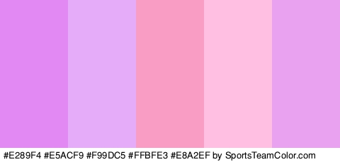 #E289F4 #E5ACF9 #F99DC5 #FFBFE3 #E8A2EF Colors