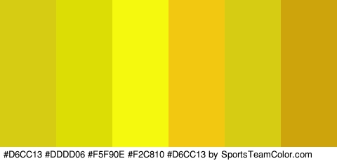 #D6CC13 #DDDD06 #F5F90E #F2C810 #D6CC13 #CEA40C Colors