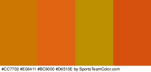 #CC7702 #E06411 #BC9000 #D6510E Colors