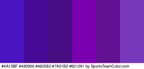 #4A15BF #480996 #460E82 #7A01B2 #601291 #7838BC Colors