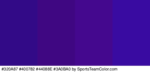 #320A87 #400782 #44088E #3A0BA0 Colors