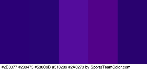 #2B0077 #280475 #530C9B #510289 #2A0270 Colors