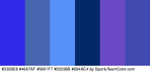 #3329E8 #4667AF #5691F7 #03296B #694AC4 #434BB2 Colors