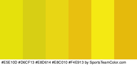 #E5E10D #D6CF13 #E8D614 #E8C010 #F4E913 #E5BA0D Colors