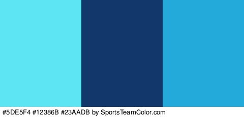 #5DE5F4 #12386B #23AADB Colors