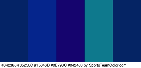 #042366 #05258C #15046D #0E798C #042463 Colors