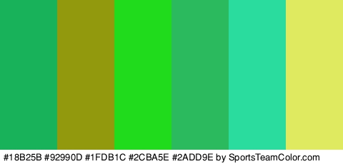 #18B25B #92990D #1FDB1C #2CBA5E #2ADD9E #DFEA60 Colors