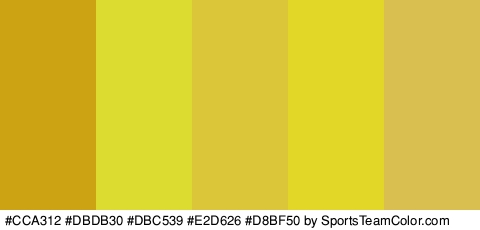 #CCA312 #DBDB30 #DBC539 #E2D626 #D8BF50 Colors