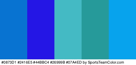 #0873D1 #2416E5 #44BBC4 #26999B #07A4ED Colors