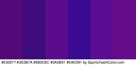 #530977 #3E0B7A #5B0C8C #3A0B91 #5A0D91 #640C89 Colors