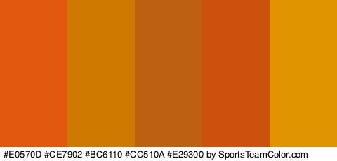 #E0570D #CE7902 #BC6110 #CC510A #E29300 Colors