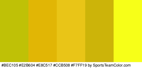 #BEC105 #E2B604 #E8C517 #CCB508 #F7FF19 Colors