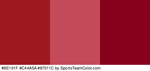 #9E191F #C44A5A #87011C Colors