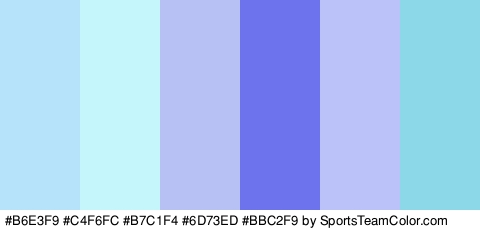 #B6E3F9 #C4F6FC #B7C1F4 #6D73ED #BBC2F9 #8DD8E8 Colors