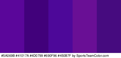 #5A069B #41017A #4D0799 #690F96 #450B7F Colors