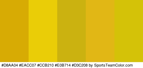 #D8AA04 #EACC07 #CCB210 #E0B714 #D3C208 Colors