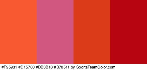 #F95931 #D15780 #DB3B18 #B70511 Colors